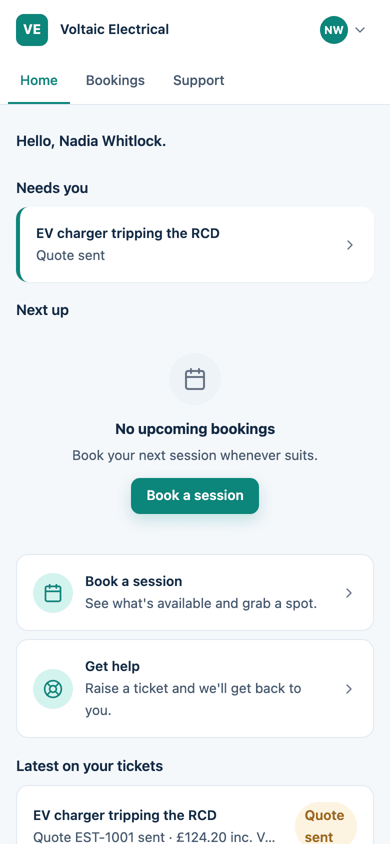 Arc Portal on a phone: a repair's status